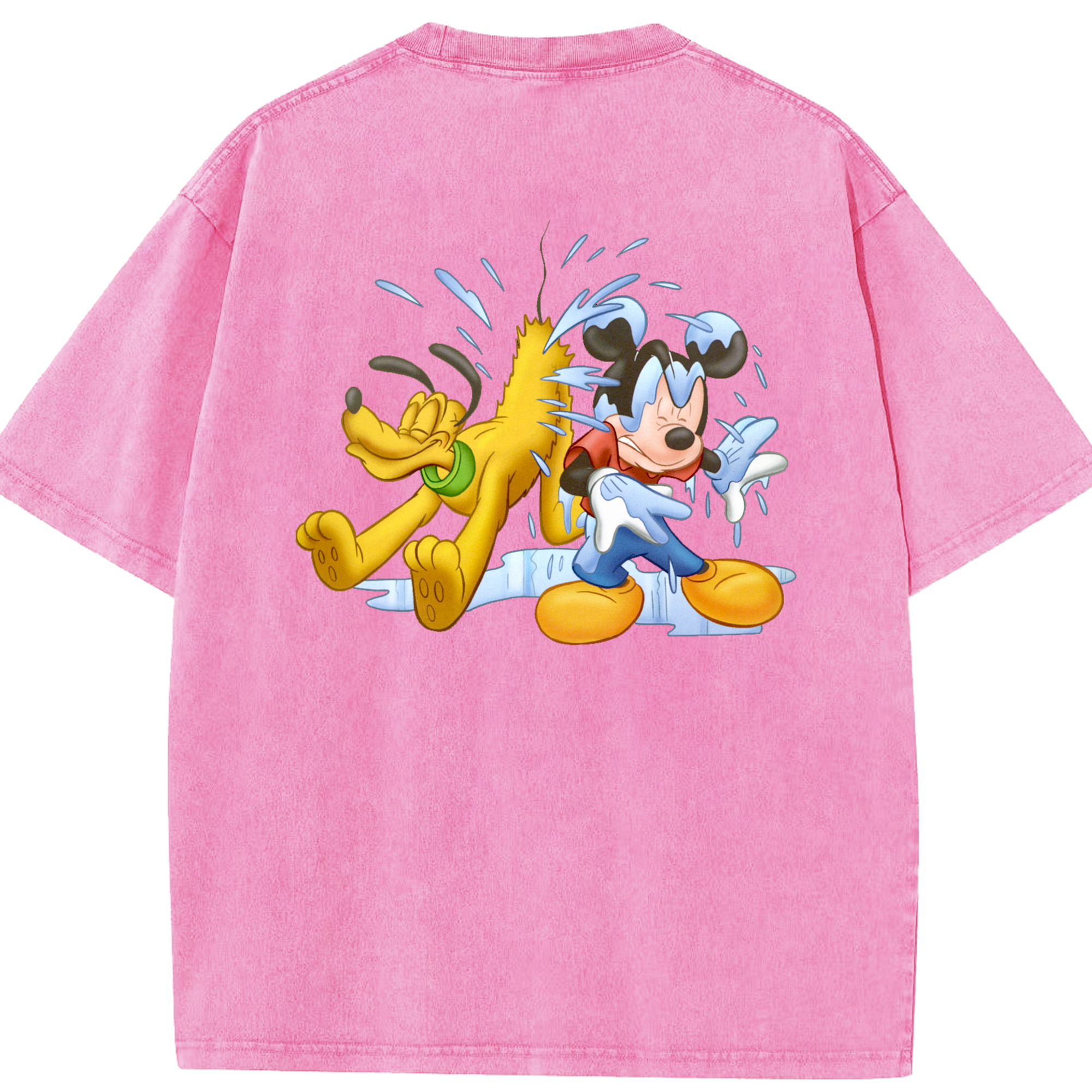 （画像用） ミッキーマウス Mickey Mouse 綿100% ヴィンテージ風 半袖Tシャツ（背面プリント）